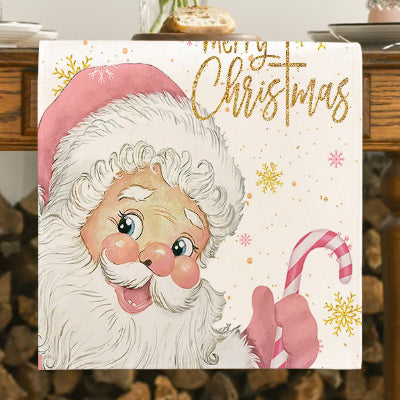 Kerst tafelloper met Merry Christmas, Santa en zuurstok – AskYellow