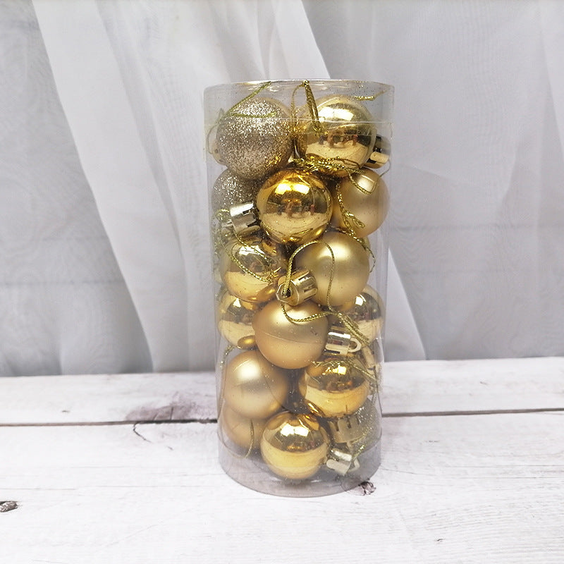 Set van 24 kerstballen 3 cm in goud – shiny, glitter en mat – AskYellow