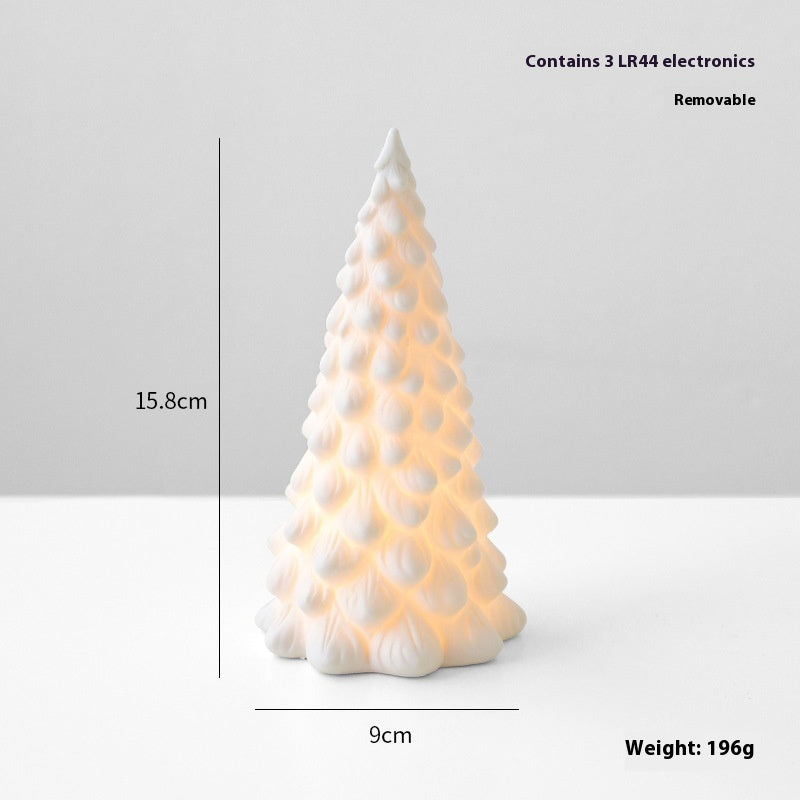 Keramiek Kersthuis & Boom LED 2025 – Warm wit licht