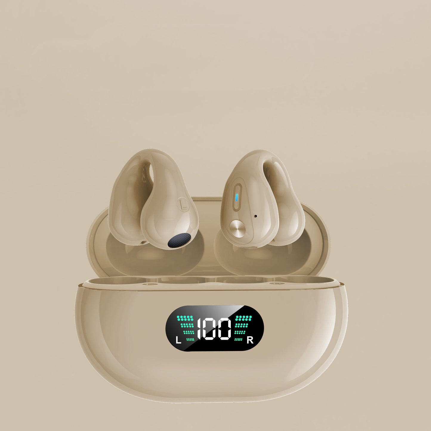 Open-ear earclip earbuds – beige– Bluetooth 5.3