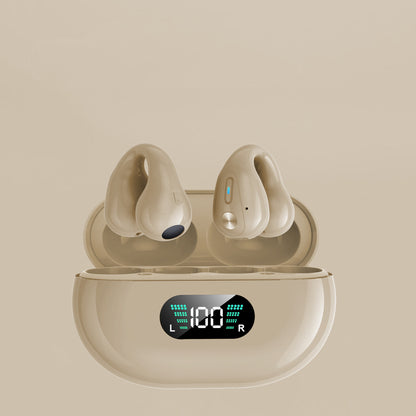 Open-ear earclip earbuds – beige– Bluetooth 5.3