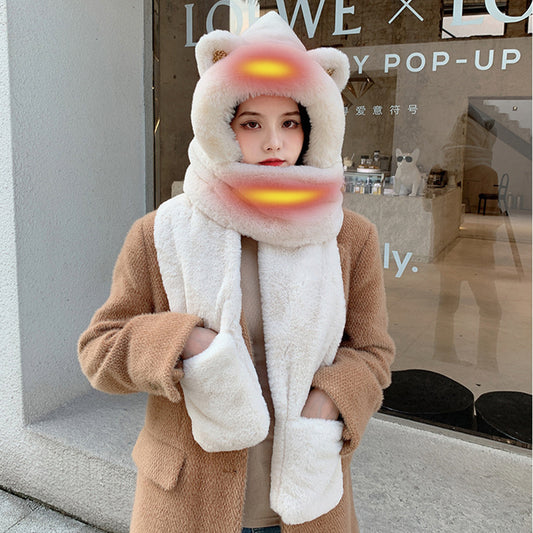 USB Verwarmde Muts + Sjaal 2025 – 5V, 40–50°C