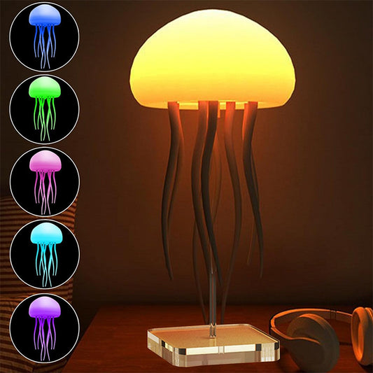 Jellyfish Mood Lamp LED Jellyfish Night Light Portable Jellyfish Lamp Jellyfish Decorations Smart Table Lamp For Bedside Desk – Halloween verlichting met LED effect