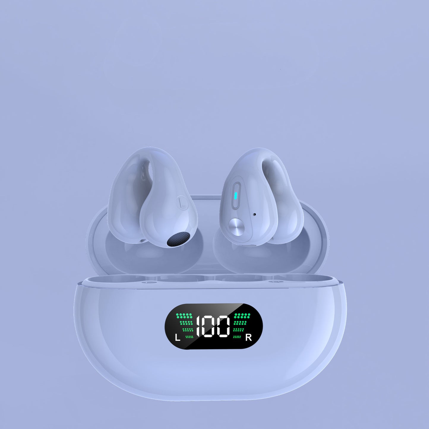 Open-ear earclip earbuds – wit – Bluetooth 5.3