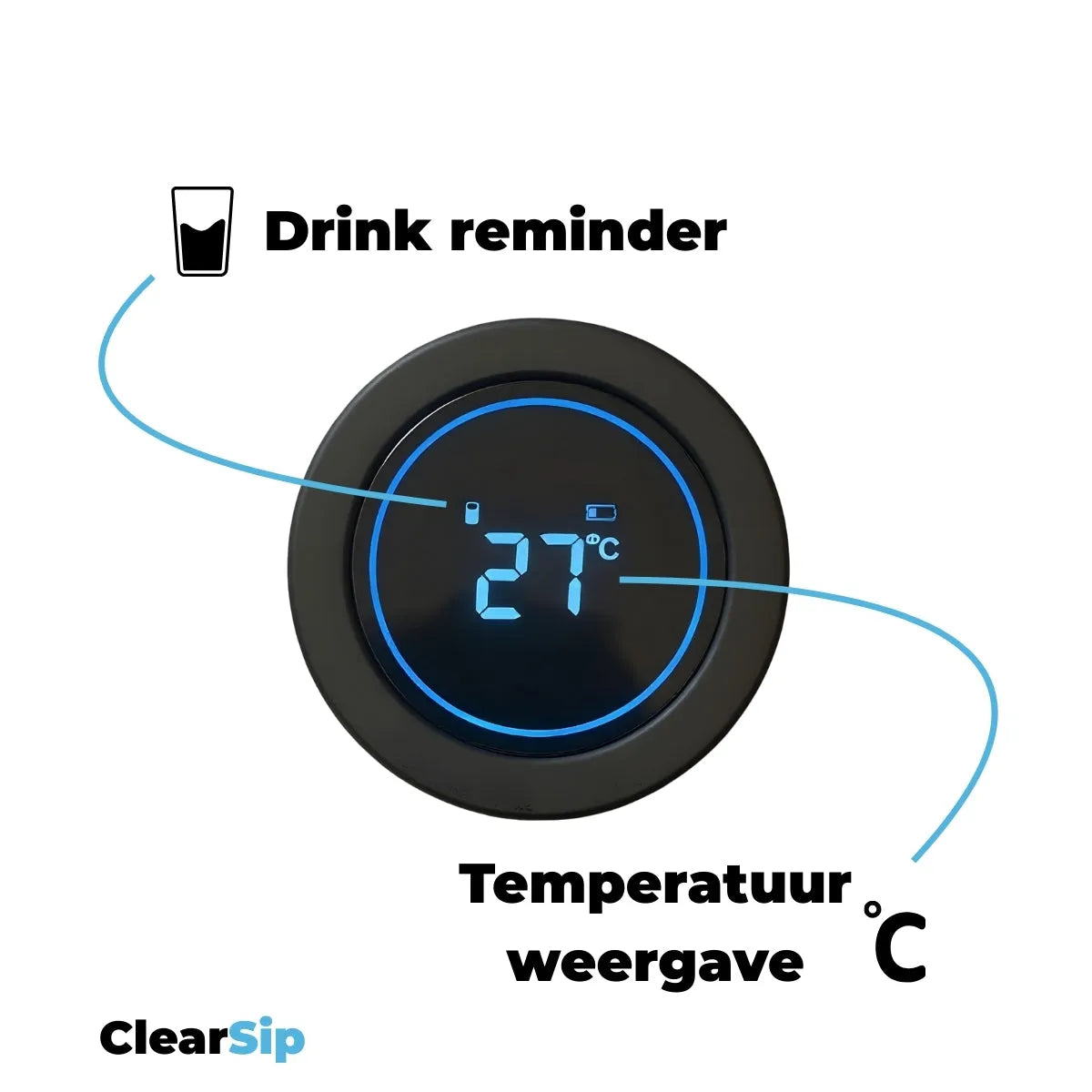 ClearSip Slimme Waterfles 2025 – UV-C zelfreinigend