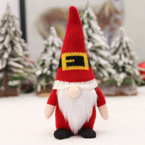 Kerst gnome/tomte pop – rood met lange witte baard en puntmuts – decor 10×20 cm