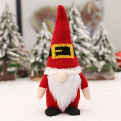 Kerst gnome/tomte pop – rood met lange witte baard en puntmuts – decor 10×20 cm